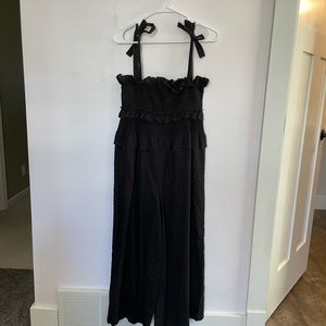 Black Jumpsuit with Bow Straps